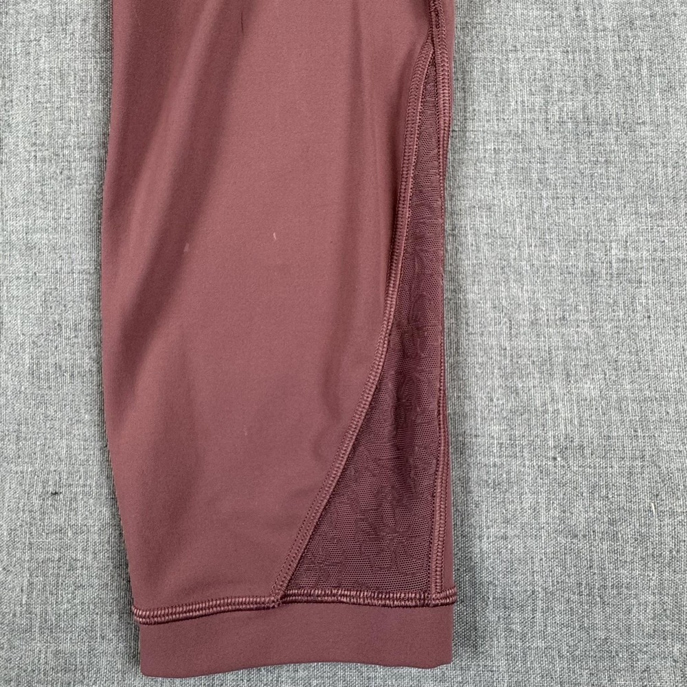 Lululemon Inspire Crop II Pants Womens 10 Pink Ankle Leggings Floral Mesh Yoga - Picture 4 of 11